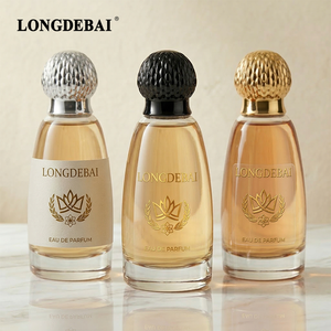 Nuevo Diseño Personalizado de Botellas de Perfume Vacías con Cierre a Presión, 30ml 50ml 100ml, Botellas de Perfume Redondas de Vidrio Transparente con Tapas de Plástico - Product Image 1