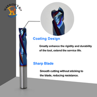 Fraise à queue en carbure de tungstène nano-revêtu à 3 cannelures, à coupe ascendante et descendante, pour routeur CNC, ODM OEM pour le travail du bois