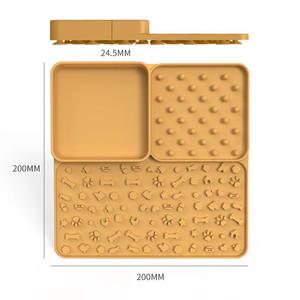 Silikon evcil hayvan yemek paspası gıda sınıfı Oval kedi yıkanabilir tepsi hepsi bir yavaş kauçuk kaymaz su geçirmez en iyi besleme köpek yalamak Mat - Product Image 3