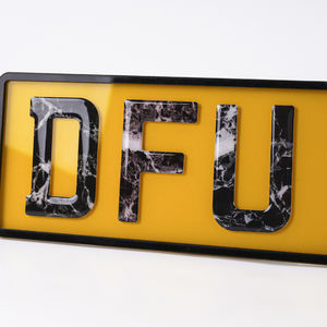 Placa acrílica europea de 52*11cm con logotipo de impresión de película reflectante Blanca Amarilla placa de matrícula de acrílico en blanco placa de matrícula de coche - Product Image 2