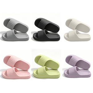 Sandales OEM en PU couleur unie avec semelle extérieure en EVA antidérapante, respirantes, décontractées, pour la maison, à bout ouvert, toutes saisons, avec logo personnalisé - Product Image 2