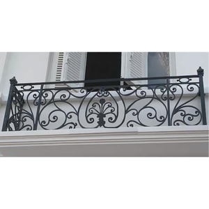 Juilet Style Grills Barras DE SEGURIDAD Casa moderna Ventana de hierro forjado Barandillas delanteras Barandilla de balcón de acero Ventana de valla negra - Product Image 1