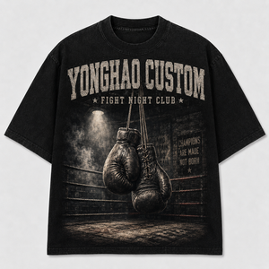 <span class=keywords><strong>T</strong></span>-<span class=keywords><strong>Shirt</strong></span> con Grafica Guanti da <span class=keywords><strong>Boxe</strong></span> Retrò per Uomo, Effetto Vintage Acid Wash, Cotone Pesante Oversize, OEM/ODM Logo Personalizzato, Streetwear - Product Image 1