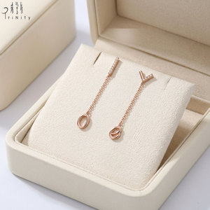 Pendientes de Alta Calidad al por Mayor, Joyería Minimalista, Oro Rosa Sólido de 18K, Brillante, Exquisito, con Diamantes Naturales Reales - Product Image 4