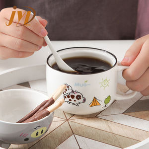 Desain Baru Lucu Hewan Porselen Mangkuk Saji Saus Kari Makanan Penutup Mangkuk Keramik dengan Sendok - Product Image 3