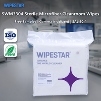 WIPESTAR Lingettes stériles en microfibre pour salle blanche, ISO13485, faible NVR, stérilisées par gamma, pour le nettoyage des laboratoires bio-pharmaceutiques