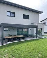 Pergola motorisée en aluminium imperméable pour patio, mobilier de jardin, gazebo à lames orientables, bioclimatique