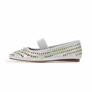 Chaussures Mary Jane pour femmes, fabriquées à la main, confortables, à bout rond, luxueuses, avec strass, nœud papillon, style doux pour filles et femmes - Product Image 4