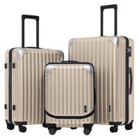 Valise Fashion Beige Valise rigide de 28 pouces Bagages de luxe à ouverture frontale de grande capacité