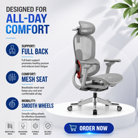 Chaise de bureau ergonomique moderne de qualité supérieure avec support lombaire réglable et base pivotante