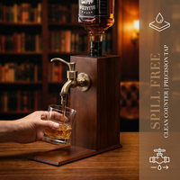 Distributeur d'alcool en bois personnalisé avec logo pour bar à domicile, avec verre à whisky à l'ancienne, cadeau d'anniversaire pour homme, papa