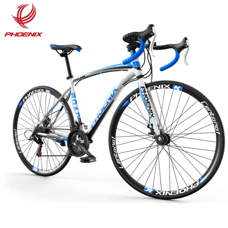 Design Road Bicycle Dual Disc Brakes Hot Sales New Bike White Racing 700C Steel Road Bike