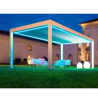 Moderner 4x4 Aluminium Biocli matica Pavillon Louvre Smart Automatisches Lamellen dach Wasserdichter Sonnenschutz Patio Pool Pergola