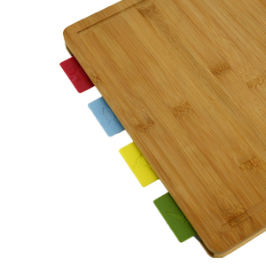 Easy to Clean Bamboo Wood Cutting <strong>Board</strong> Set With 4 <strong>Color</strong> <strong>Coded</strong> Cutting Mats With Food Icons <strong>Chopping</strong> <strong>Board</strong> Set - Product Image 5