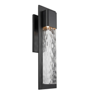 Applique murale extérieure rectangulaire moderne IP65 avec cadre en aluminium et verre ondulé, éclairage LED pour entrée de villa, porche et décoration extérieure