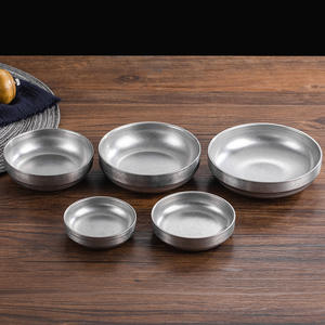 Plato de acero inoxidable 304 vintage al por mayor diseño retro cuenco de condimento con aislamiento térmico para restaurante <span class=keywords><strong>vajilla</strong></span> de acampada al aire libre - Product Image 4