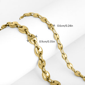 Collier en chaîne en acier inoxydable 316 plaqué <span class=keywords><strong>or</strong></span> 14K 18K PVD pour hommes et femmes, bijoux tendance hip-hop punk en gros - Product Image 3
