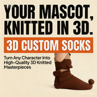 Chaussettes 3D Ours Brun Grizzly Safari Faune Sauvage – Agence de Mode, Personnalisation de Conception, Mascotte, Emblème, Articles Promotionnels, Cadeaux d'Exposition, Bas et Chaussettes