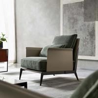Fauteuil Chaise Longue Moderne en Tissu Doux pour Salon, Chaise d'Appoint Luxe Léger pour Hôtel, Appartement, Salle à Manger
