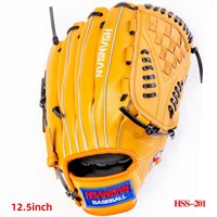 Guantes de Béisbol al por Mayor, Guantes de Entrenamiento de PU, Guantes Amarillos con Absorción de Impactos para Receptor, Guantes de Softbol para Outfield de 12.5 Pulgadas