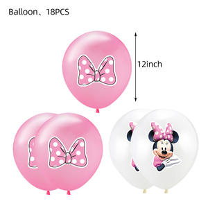 Assiettes, gobelets et décorations de gâteaux sur le thème de <span class=keywords><strong>Minnie</strong></span> personnalisés, fournitures pour fêtes d'anniversaire, décorations de gâteaux, <span class=keywords><strong>vaisselle</strong></span> de fête - Product Image 6