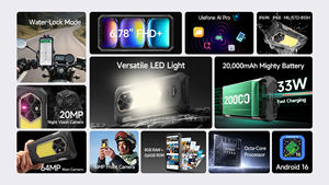 Téléphone mobile robuste Ulefone 4G 20000mAh 6,78 pouces Vision nocturne 8+256 Go Android 16 Téléphone Ulefone Rugking 5 Pro - Product Image 4