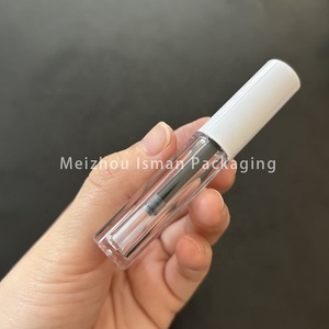 ISMAN Stock Flacon <span class=keywords><strong>Mini</strong></span> Rond Transparent 1ml pour Eyeliner avec Bouchon Blanc, Flacon de Sérum de Croissance des Cils, Vente en Gros, Marque Privée, Nouveau Produit Professionnel - Product Image 4