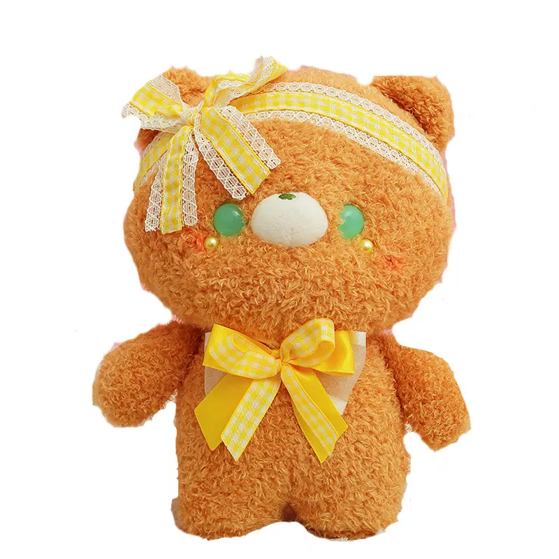 Urso Brinquedo De Pelúcia Home Quarto Decoração Bonecas De Pano Presente De Férias Para Crianças Amigos Dos Desenhos Animados Recheados Bonito Laço Animal Brinquedo De Pelúcia