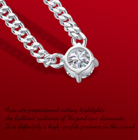 BASQUESUN Collier cubain pour homme en argent plaqué platine S925 avec moissanite et certificat d'analyse GRA, pour couple