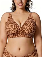 Sujetador inalámbrico push-up sin aros de seda helada transpirable para mujer, talla grande 3XL, sin costuras, con estampado OEM al por mayor