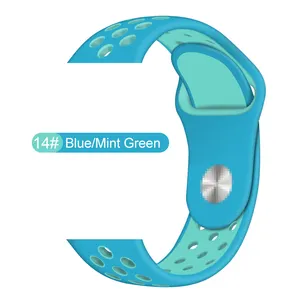 Su geçirmez spor bileklik iki silikon renkler bant kauçuk saat kayışı için Iwatch bileklik 38 40 42 44mm