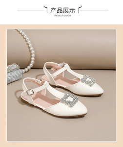 Wholesale New Kids' <b>Shoes</b> Girls' Crystal Embellished <b>Open</b>-<b>Back</b> Sandals for Girls Age 4-12 - Product Image 5