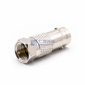 50ohm 180 Degree RF Coax Adapter Female F-Type and BNC Connector