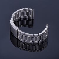 Bracelet de montre JUELONG de luxe en acier inoxydable massif avec fermoir papillon, finition brossée et polie, longueur réglable pour