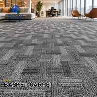 Dalles de moquette 50x50cm en nylon à boucles, modulaires, carrées, pour projets résidentiels, personnalisation OEM