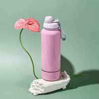Bouteille d'eau en acier inoxydable 2-en-1 Everich, qualité alimentaire, très vendue, pour la course, facile à nettoyer, avec compartiment de rangement de 8 oz, sans BPA
