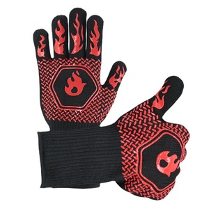 Wholesale 800c/1472℉ Heat Resistant Silicone Kitchen Mitts Non-Slip Oven for <b>BBQ</b> Grilling Cooking Baking - Product Image 3