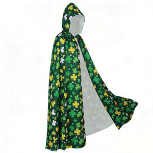 Capa de Disfraz de Trébol Yi Xiaoyi, Unisex, para Adultos, para el Día de San Patricio, Halloween, con Capucha y Patrón Verde y Blanco - Product Image 3