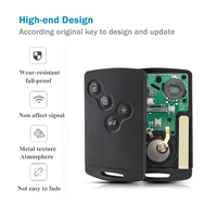 Coque de clé de voiture noire en ABS à 4 boutons avec télécommande Cleo Cabin et puce PCF7953M 433 MHz pour clés de véhicule