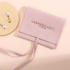 PandaSew Custom Logo Printed Microfiber Jewelry Pouch with Ribbon <b>Envelope</b> <b>Gift</b> Packaging Bag - Product Image 4