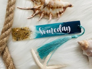 Marcapáginas Prsonalised hecho a mano playa océano inspirado resina marcapáginas regalo para amantes de los libros recuerdo de fiesta - Product Image 2