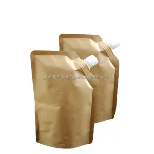 Durable Eco Compostable Bec Kraft Papier Pbat Biodégradable Doypack Alimentaire Boisson Emballage Boisson Pochettes Sacs Pour Liquide