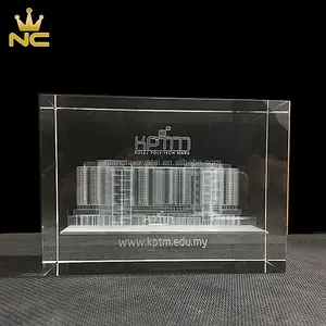 廉价定制空白玻璃K9水晶块镇纸3D激光雕刻立方体