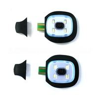 Module de lumière LED rechargeable par USB à quatre LED, boîtier en plastique de remplacement pour lampe frontale intégrée au bonnet, idéal pour le camping, la pêche et la course à pied