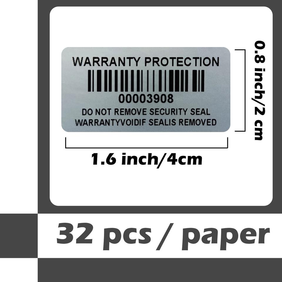 Bar Code Warranty Void Stickers PVC UV Resistant Durable Eco-Friendly ...