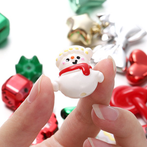 Perles de Noël en acrylique 20 mm, accessoires de bijoux DIY, entretoises colorées rouge et vert pour la fabrication de chaînes de téléphone - Product Image 2