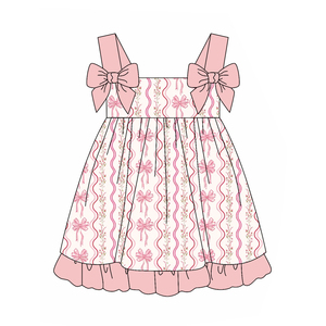 Précommande Coquette arcs petite fille Shorts tenues enfants volants robe mignon bébé bulle barboteuse en gros soeur bébé vêtements - Product Image 2