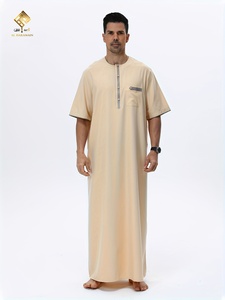 Túnica Árabe Elegante para Hombre - Vestido de Oración Suave de Manga Larga, Lavable a Máquina, Apto para Todas las Estaciones, Ideal para Ramadán - Product Image 3
