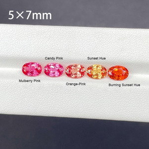 Oval Lab Created Padparadscha Sapphire Loose <b>Stone</b> Man‑made <b>Gem</b> for Jewelry Ring Setting - Product Image 2