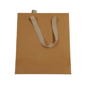 high-grade solid color yellow kraft paper bag tea packaging paper bag with gold exclusive logo